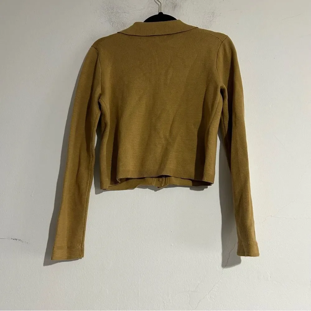 J. Crew Patch Pocket Lady Jacket Cardigan Sweater Honey Brown Preppy Academia